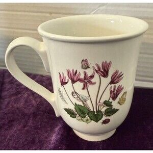 Portmeirion Botanic Garden Bristol Mug Cyclamen 1972-97 25th Anniversary Footed